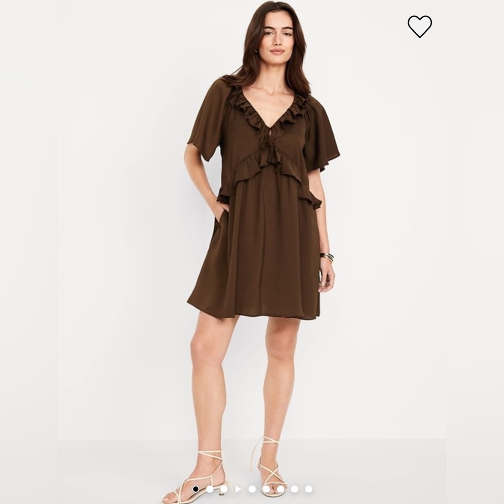 17 Satin Ruffle Mini Dress